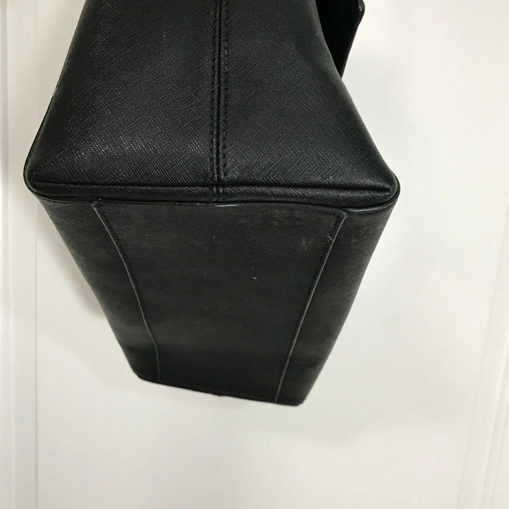 kate spade Large Black Satchel with Beige Bow Trim